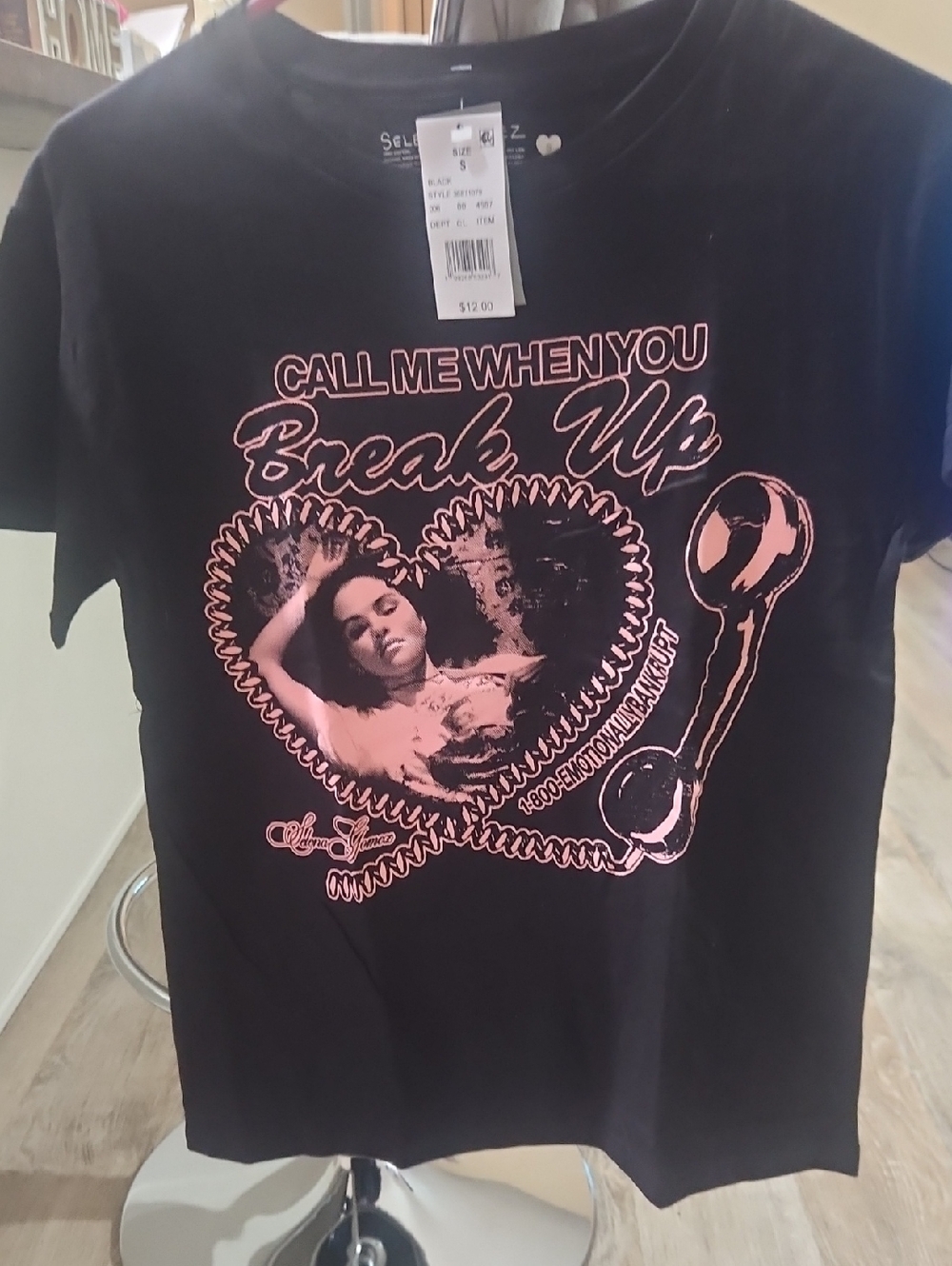 Call Me When You Break Up Graphic Tee - Black & Pink